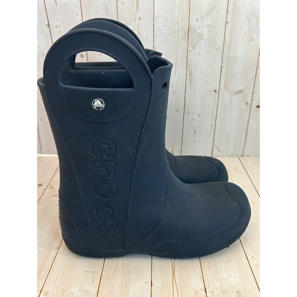 Crocs Kids Handle It Blue Waterproof Rain Boots Youth Size J5